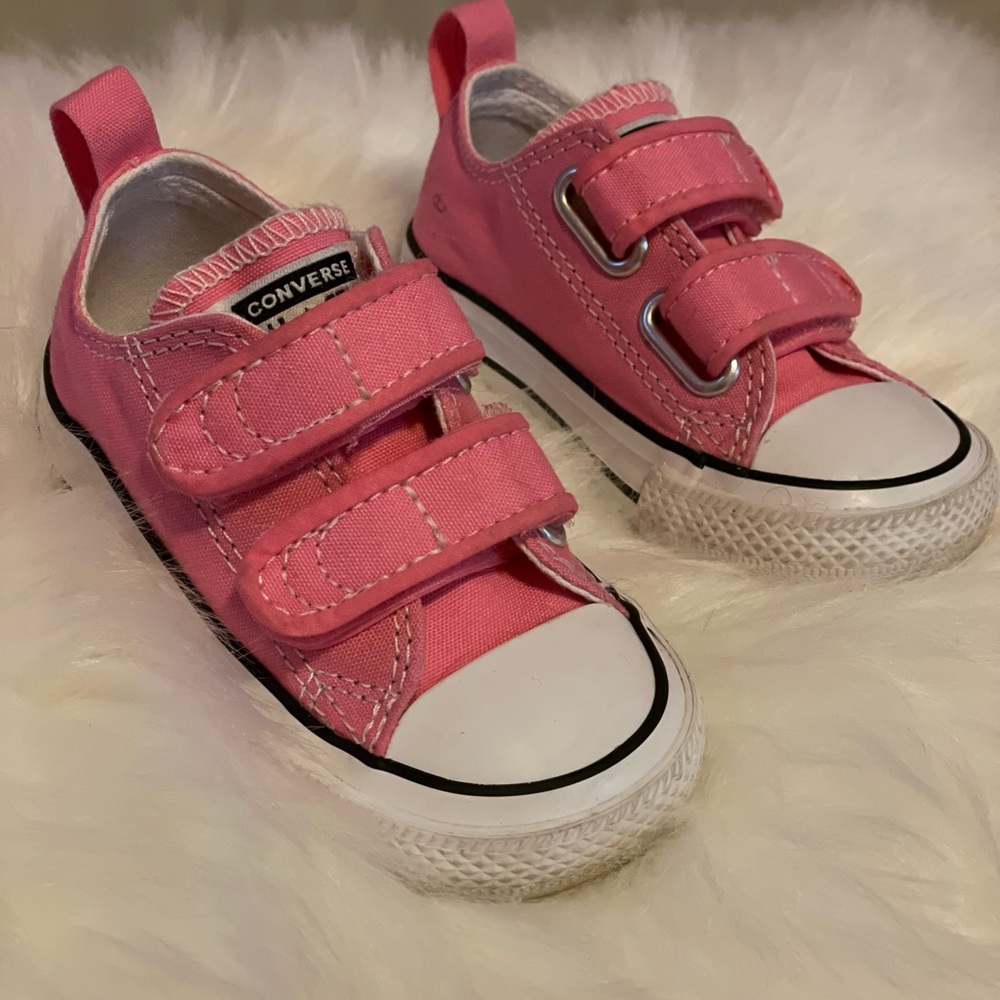 Pink Velcro Converse